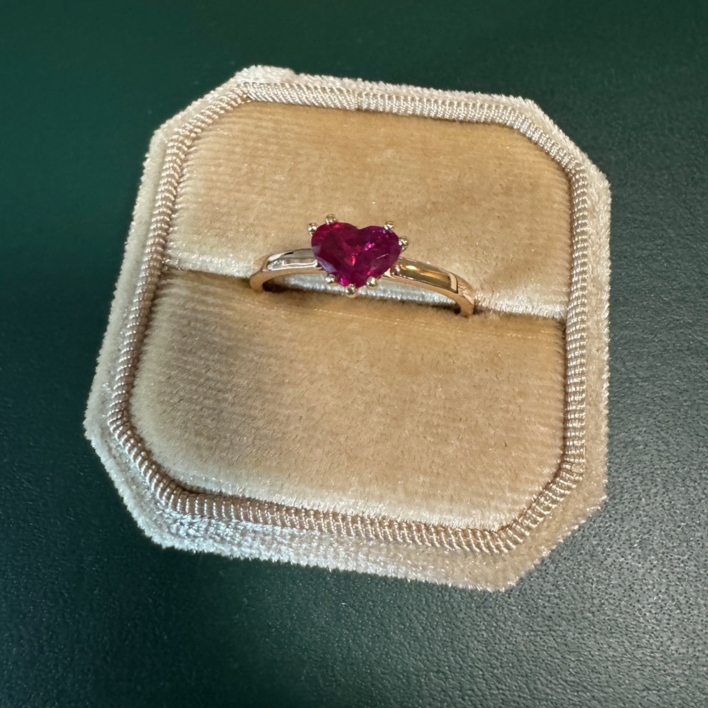 14k Solid Gold Natural Earth Mined Ruby Heart Wom… - image 7